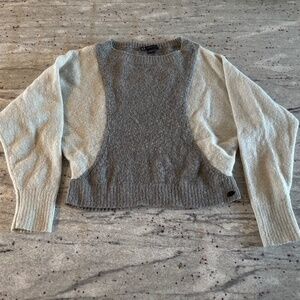 Armani Exchange Womens Wool Gray and Cream Sweater - Size S